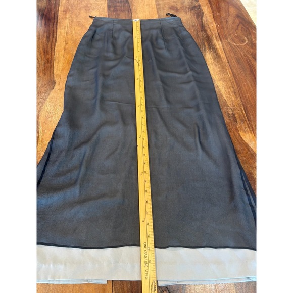 Jones New York 100% Silk Chiffon Layered Maxi Skirt Gray on Gray whimsigoth sz 8 - Picture 4 of 7